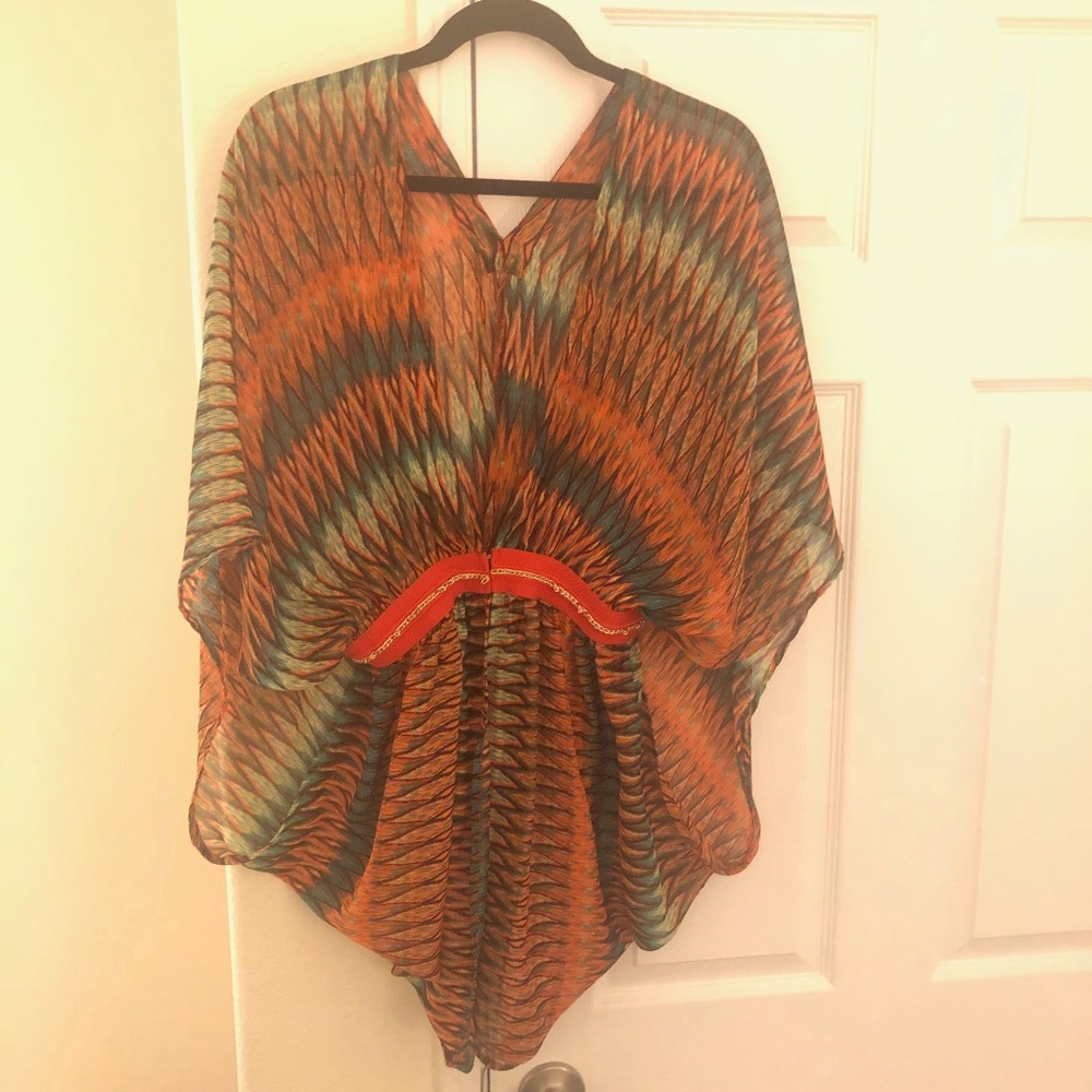 Sheer tropical blouse